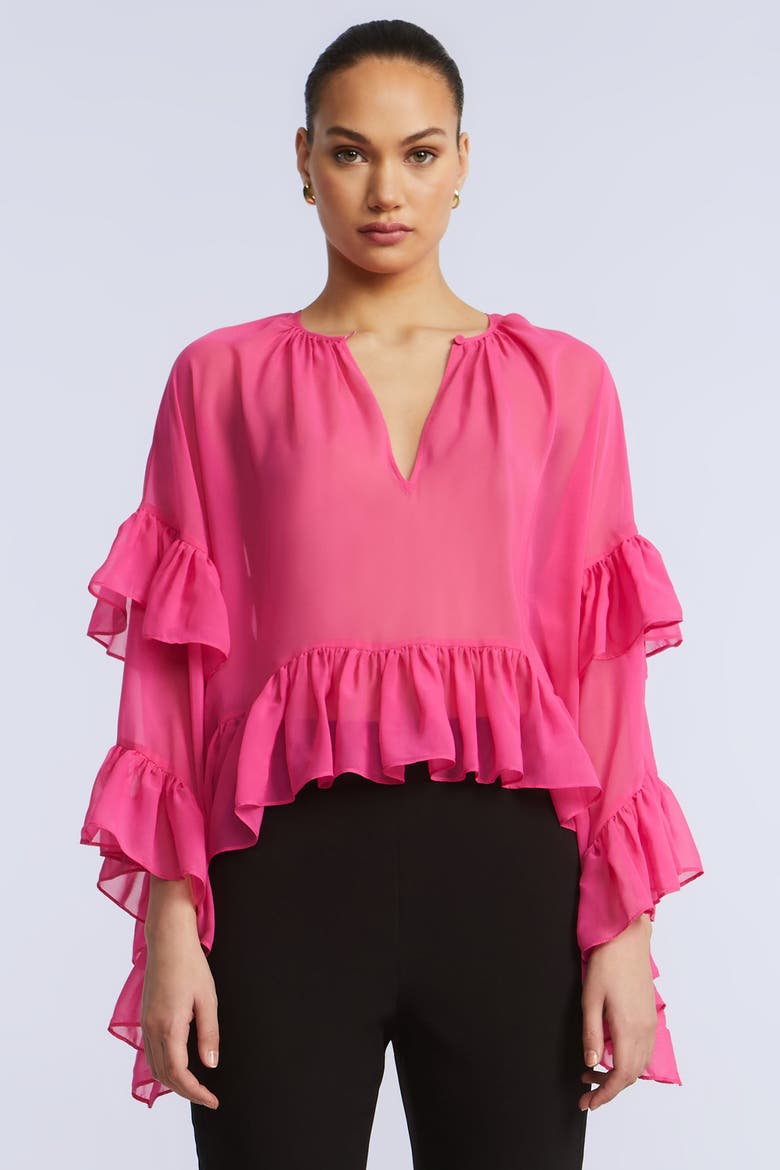 Ruffle Swing Top, Alternate, color, Fuchsia Purple