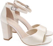 Kailee P Sasha Satin Block Heel Wedding Sandals