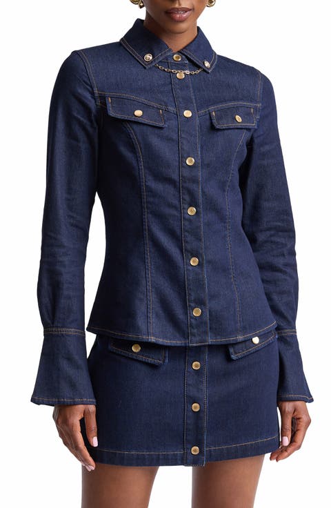 Slim Fit Stretch Denim Shirt