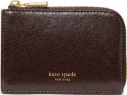 Kate Spade New York mini glazed leather zip card case