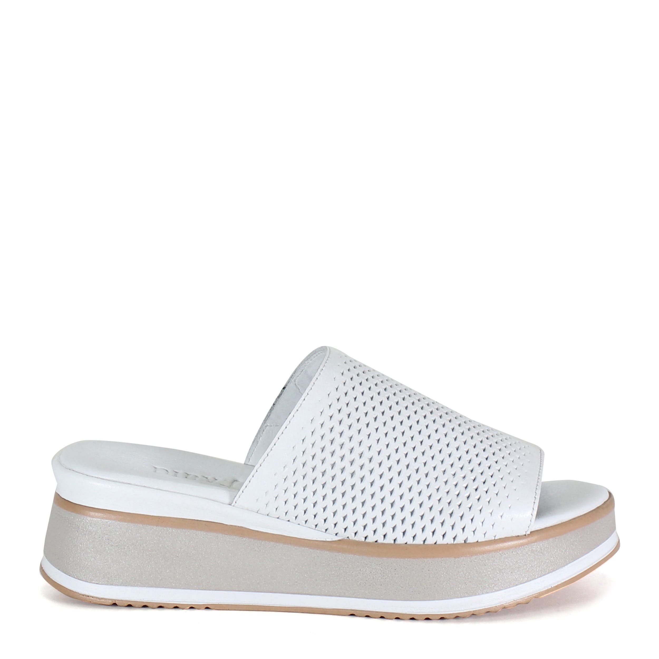 Diba True PA CIFIC Leather Platform Slip-On Sandal, Alternate, color, White