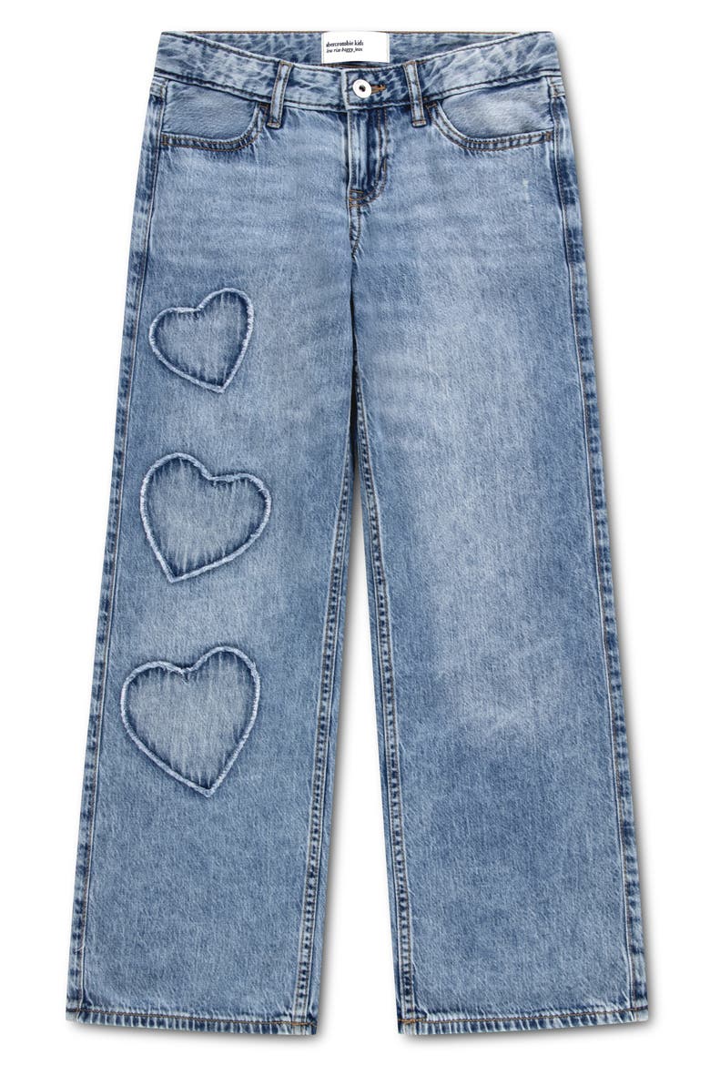 Kids' Heart Wide Leg Jeans, Main, color, INDIGO HEARTS