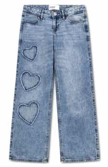 Kids' Heart Wide Leg Jeans