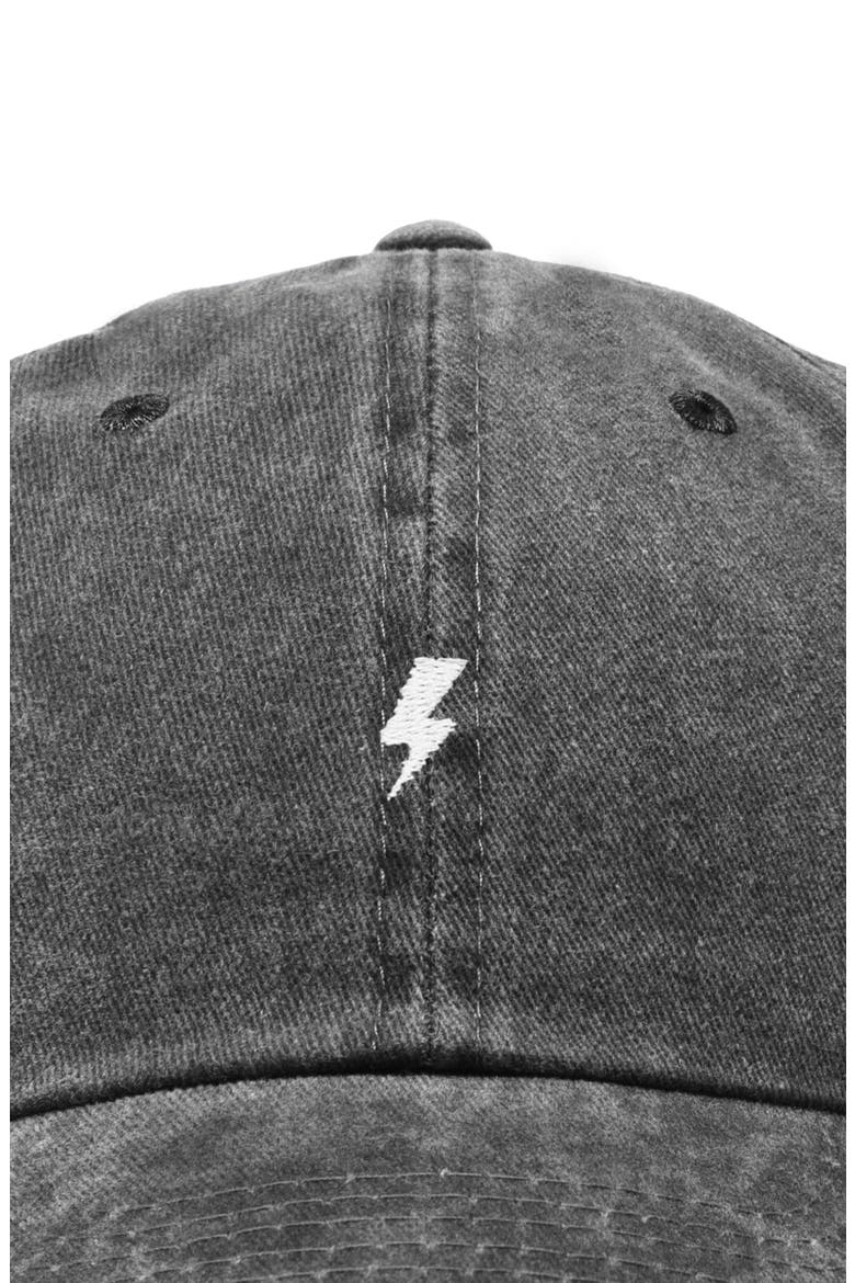 Lil Bolt Dad Cap, Alternate, color, Washed Black