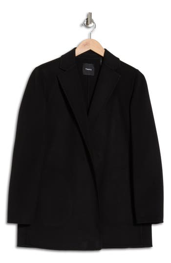 Theory Open Front Wool Blend Blazer In Black