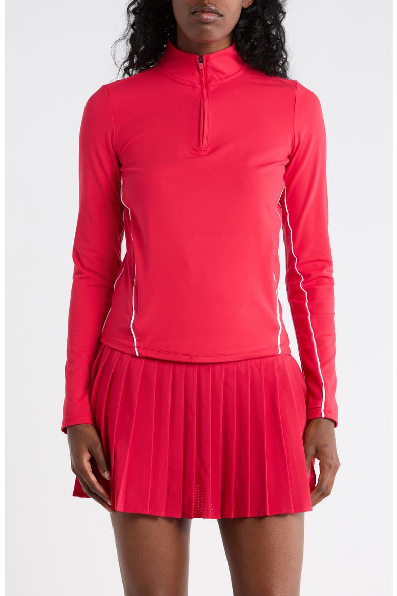 Tennis Interlock Half Zip Pullover, Main, color, SPICY RED