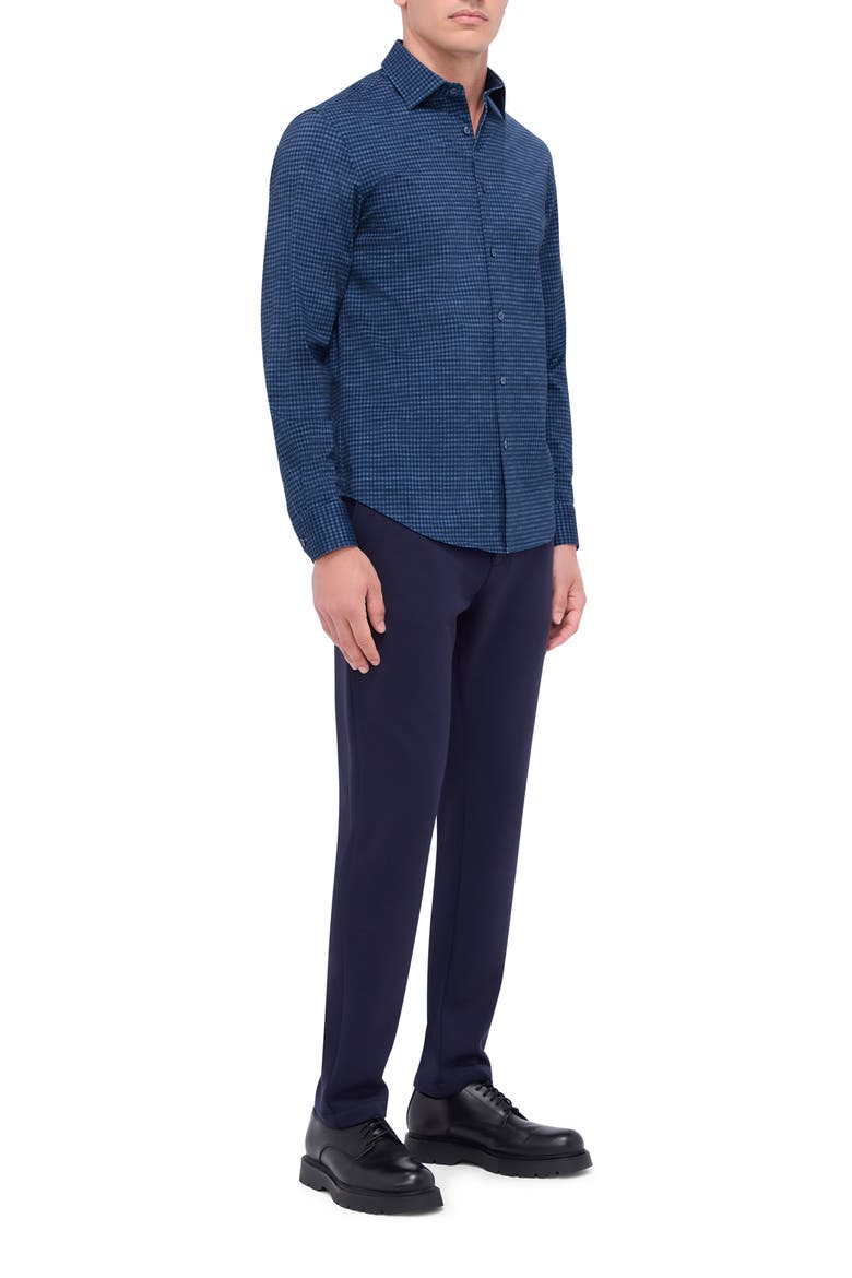 James OoohCotton® Microcheck Button-Up Shirt, Alternate, color, NAVY