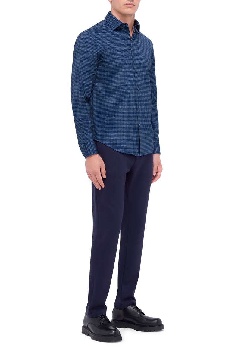 Bugatchi James OoohCotton<sup>®</sup> Microcheck Button-Up Shirt, Alternate, color, Navy