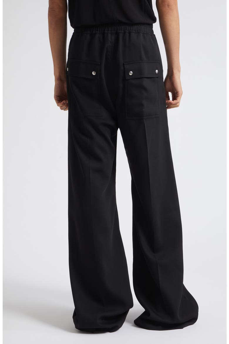 Bela Wide Leg Wool Pants, Alternate, color, BLACK