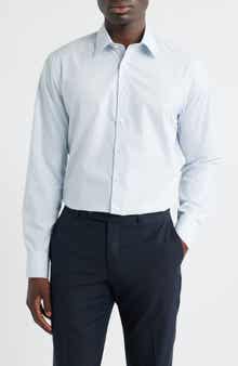 Nordstrom Trim Fit Check Non Iron Cotton Dress Shirt