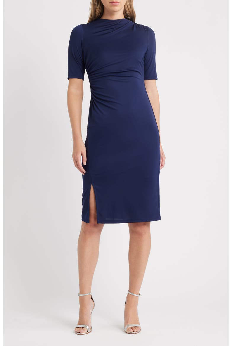 Ruched Body-Con Dress, Main, color, DISTANT MOUNTAIN