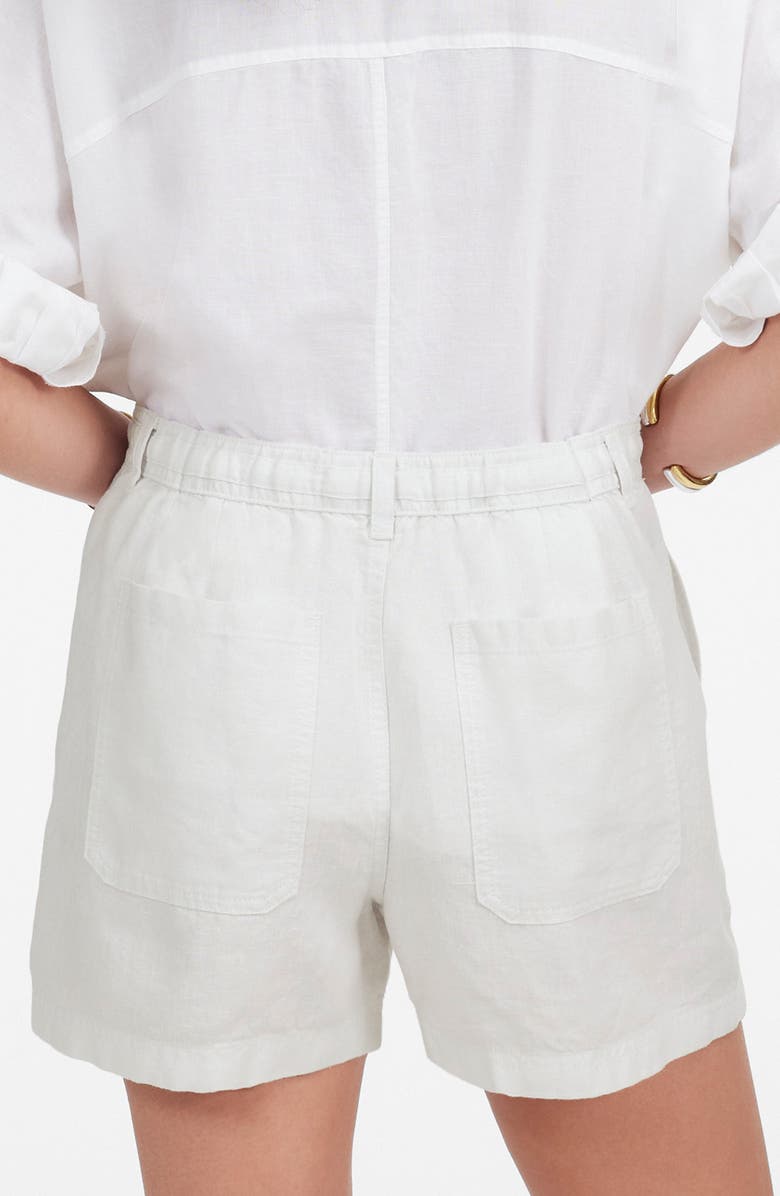 Madewell Drawstring Linen Shorts, Alternate, color, Salt