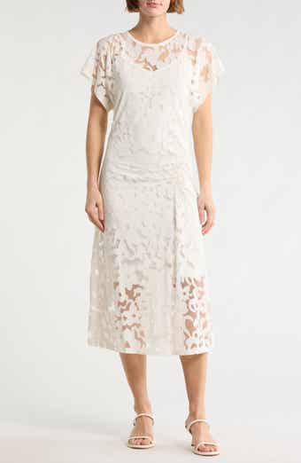 BOSS Orange Ebuna Floral Semi Sheer T-Shirt Dress