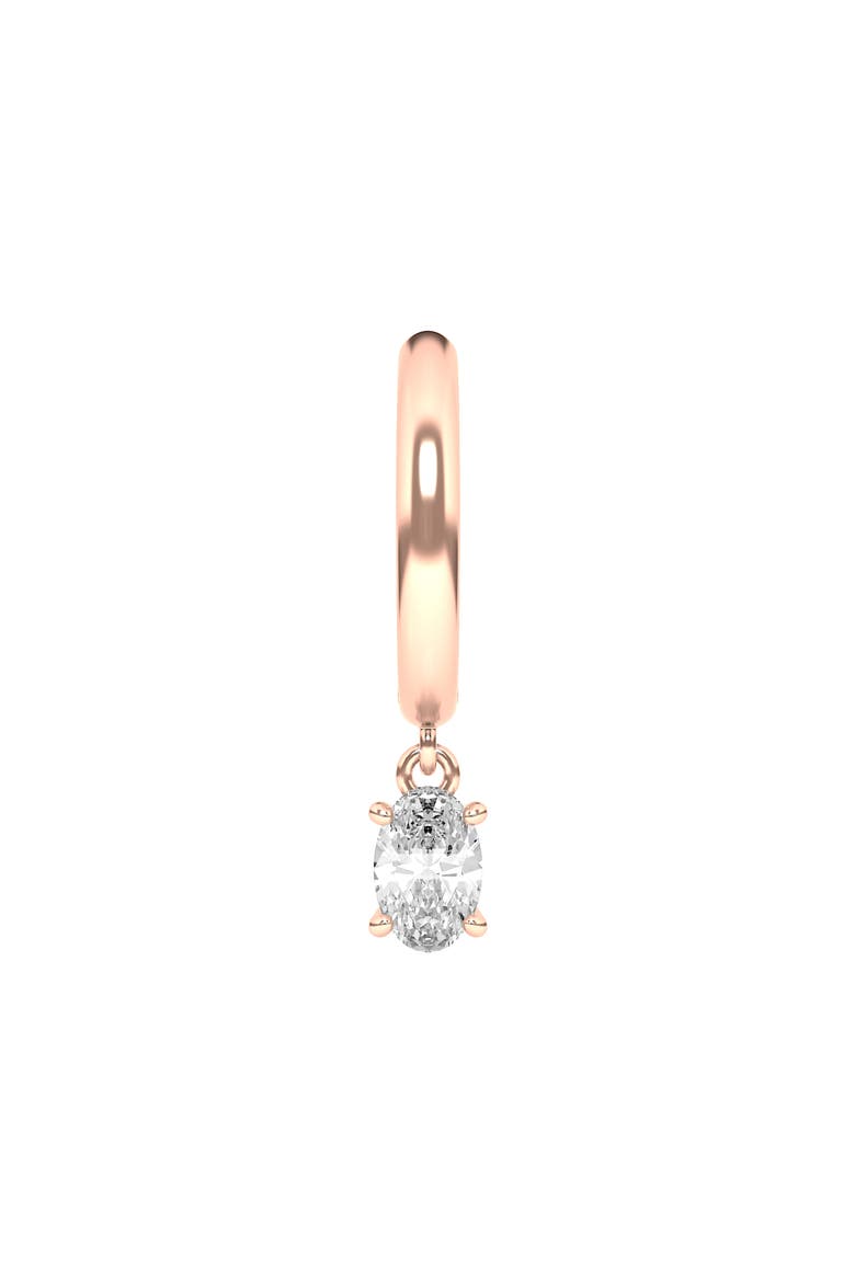 Lab Created Diamond Drop Huggie Hoop Earrings, Main, color, 18K ROSE GOLD