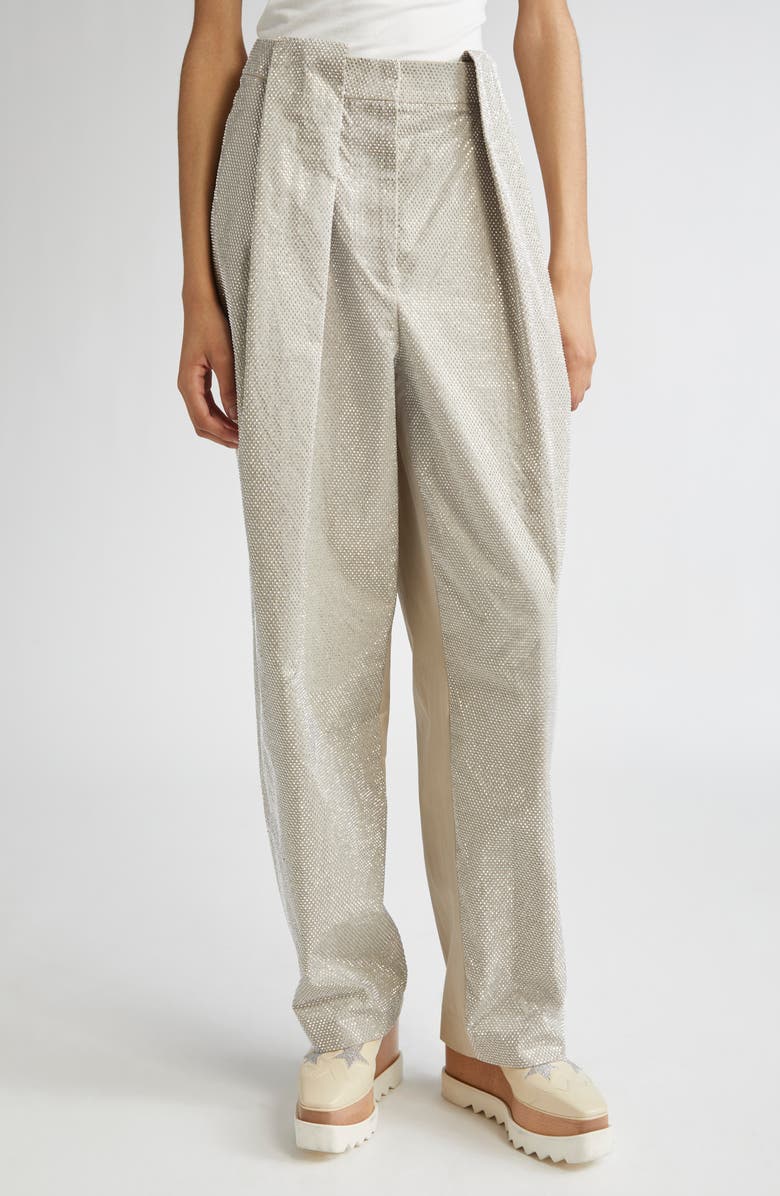 Stella McCartney Hotfix Crystal Embellished Balloon Leg Pants, Main, color, Pebble