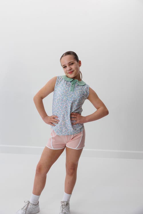 Courtside Kids Girly Girls Tank Top In Floral/green