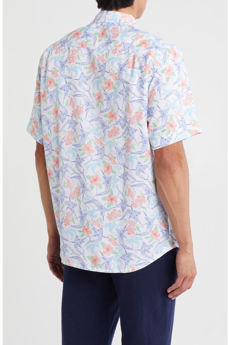 Coconut Point Marlin Mania Short Sleeve Button-Up Shirt, Alternate, color, WHITE