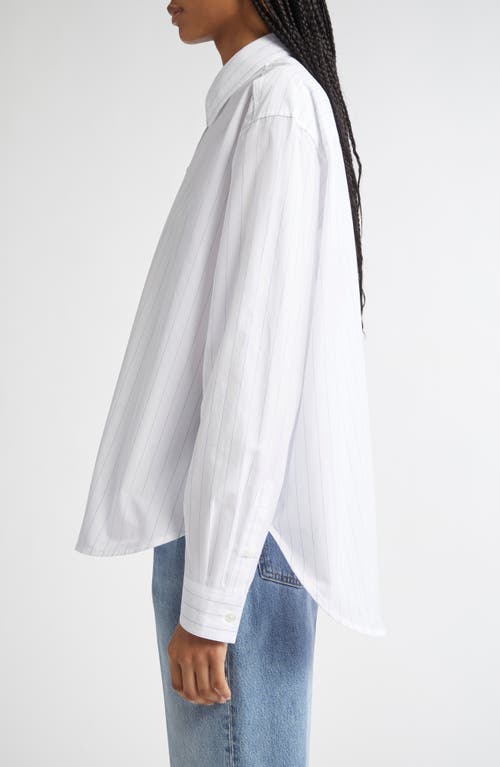 Totême Toteme Monogram Stripe Organic Cotton Poplin Button-up Shirt In White