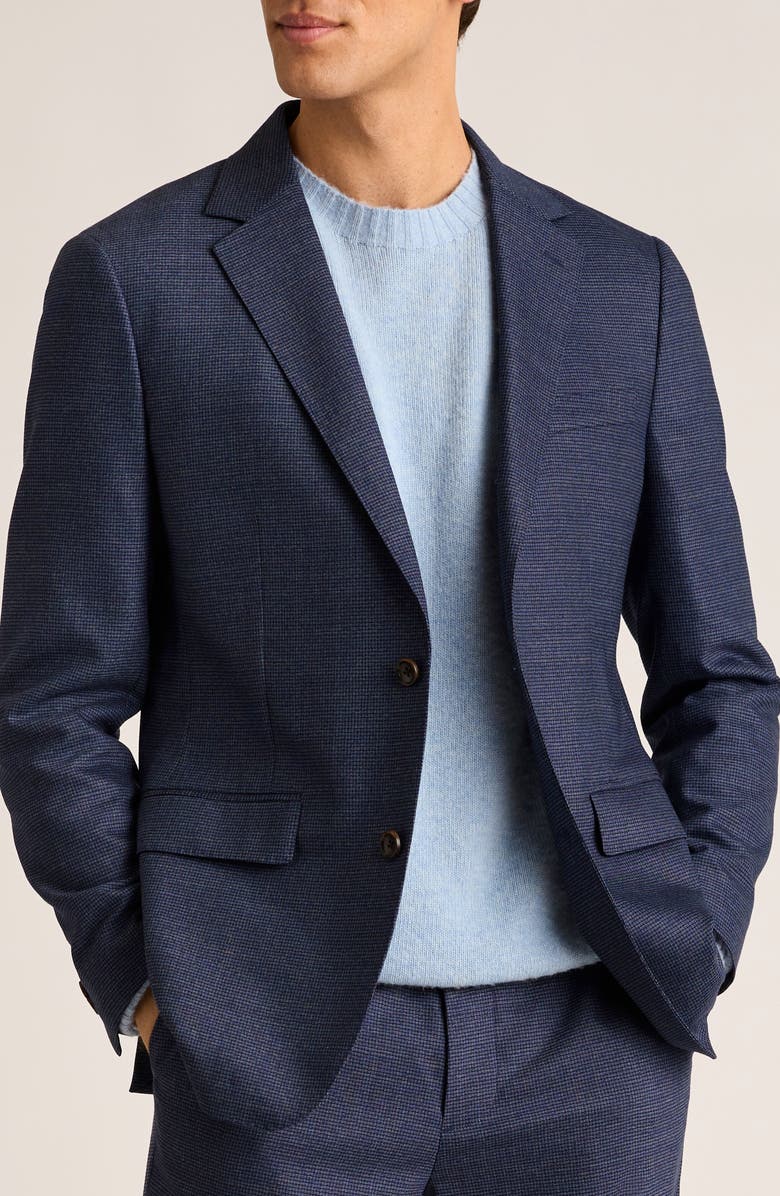Bonobos Jetsetter Houndstooth Stretch Wool Suit Jacket, Main, color, Blue Navy Houndstooth