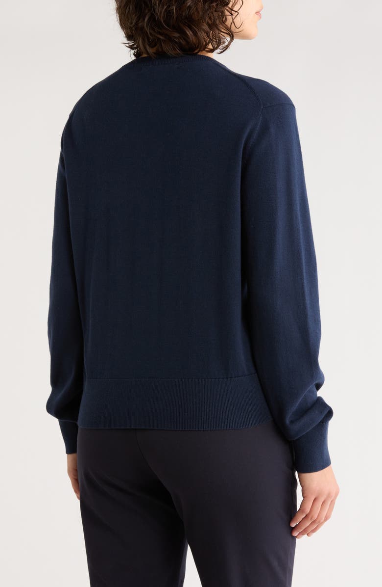 Brooks Brothers Floral Embroidered Cotton Cardigan, Alternate, color, Navy Emb. Flowers