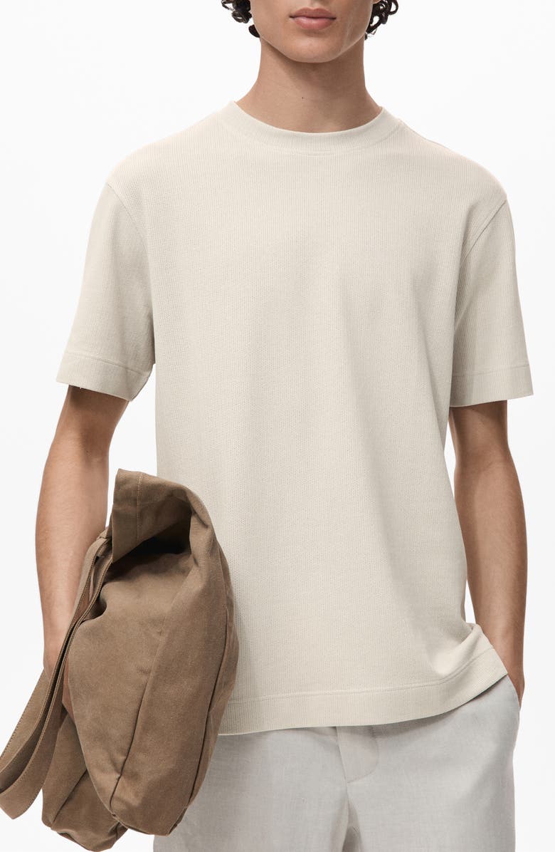 MANGO Solid Cotton T-Shirt, Main, color, Ice Grey