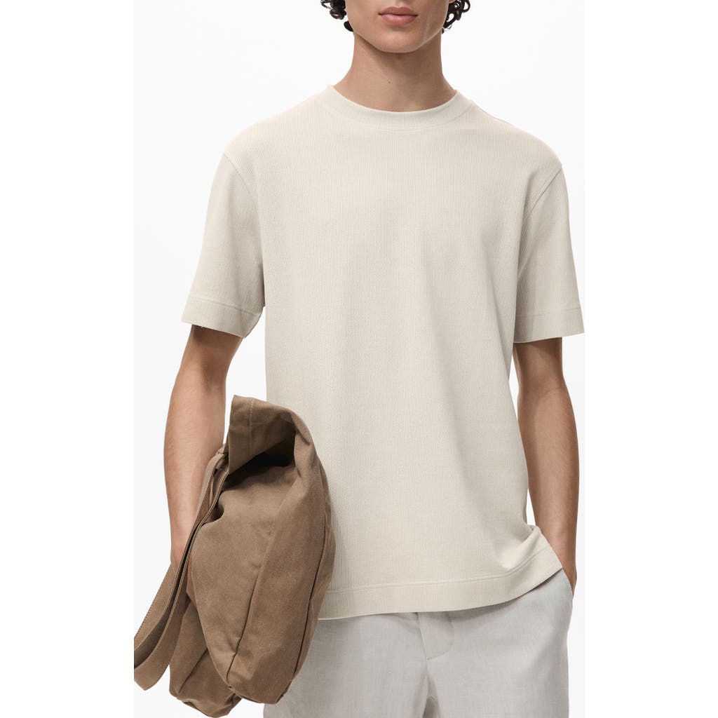 Mango Cotton Blend Fine Knit T-shirt In Neutral