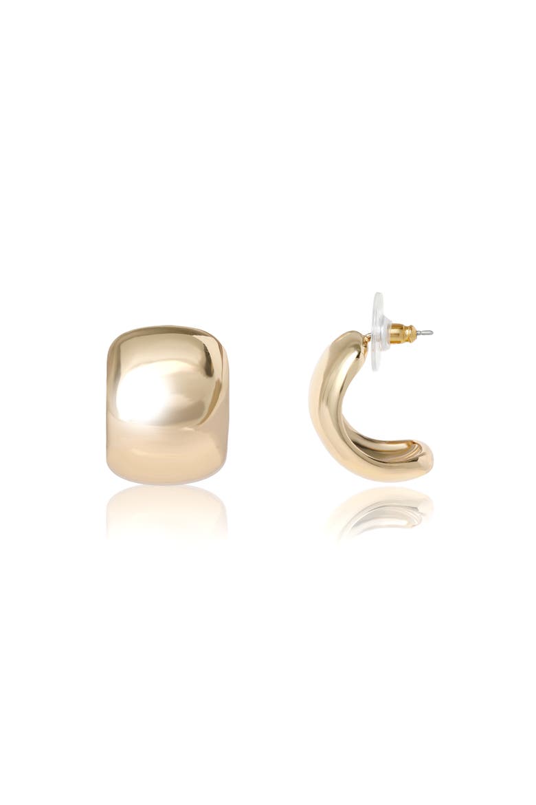 Wide Gold Hoop Earrings, Main, color, Gold