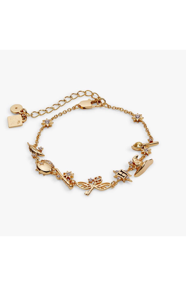 Alex and Ani Harry Potter Mixed Icon Inline Charm Bracelet, Main, color, Gold