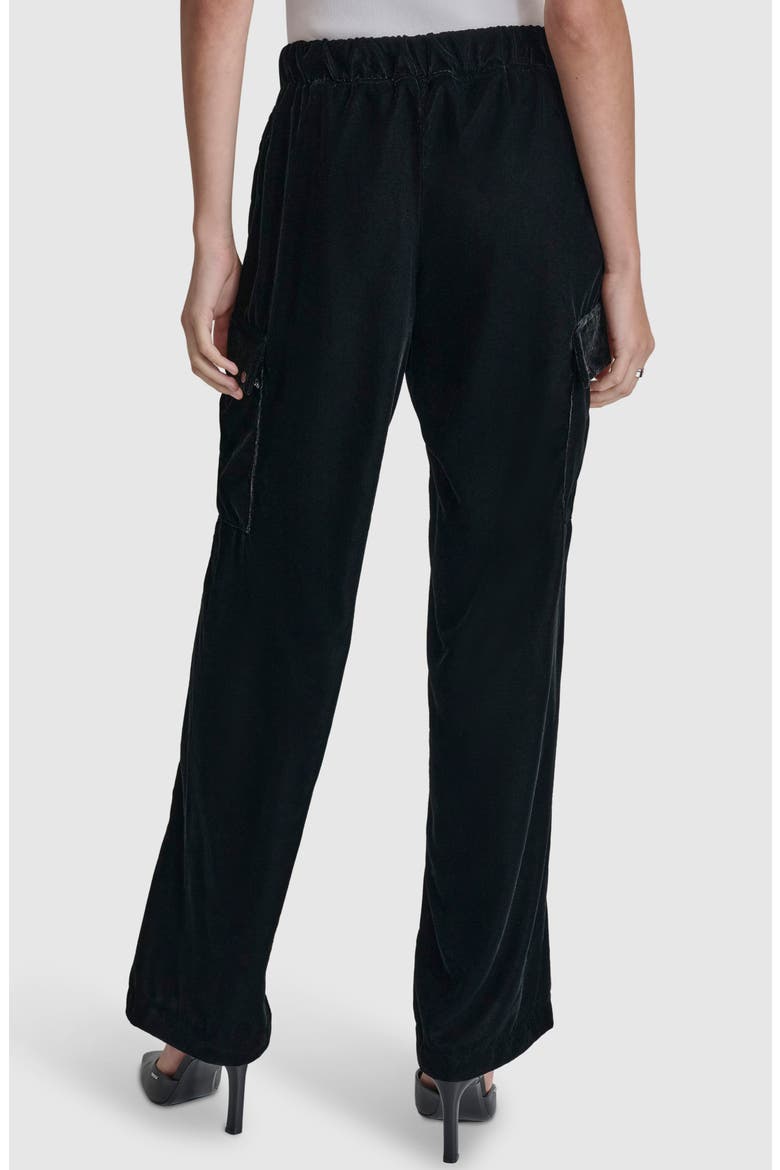Velvet Cargo Pants, Alternate, color, BLACK