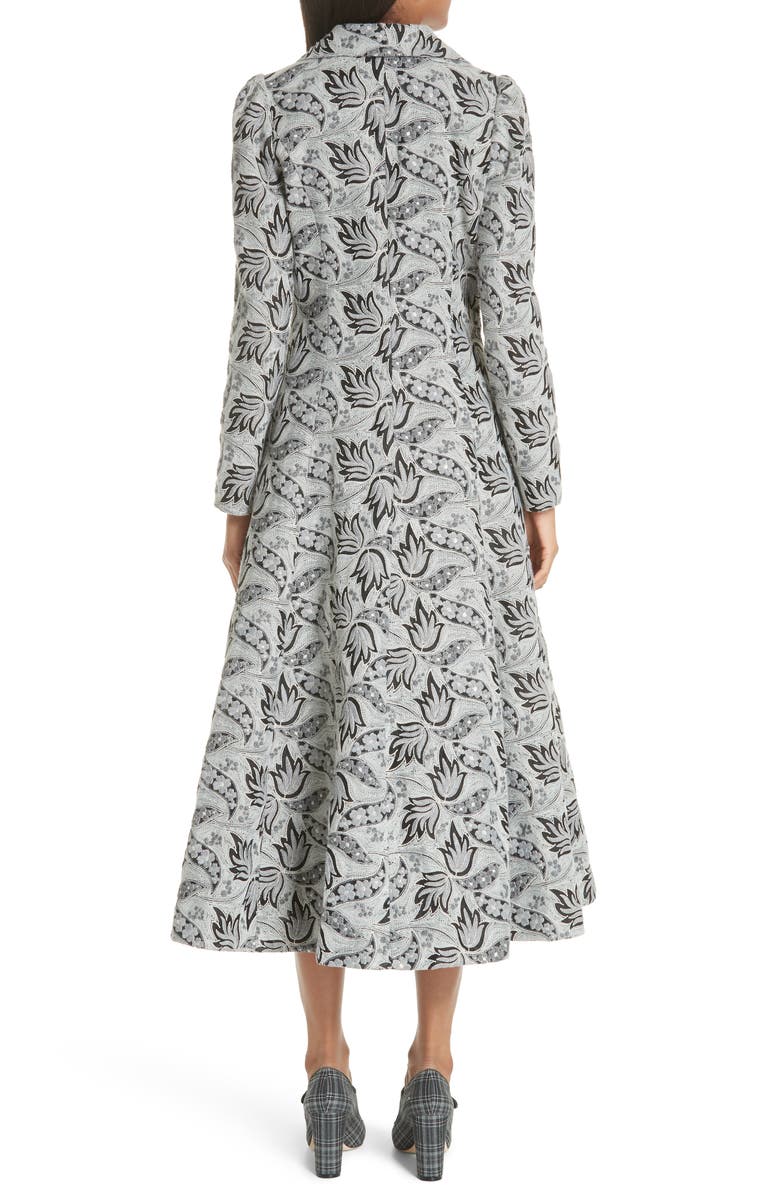 CO Long Embroidered Jacquard Coat, Alternate, color, 