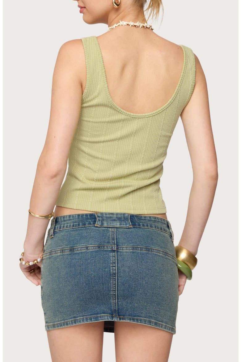 Yarah Keyhole Crop Rib Tank, Alternate, color, SAGE