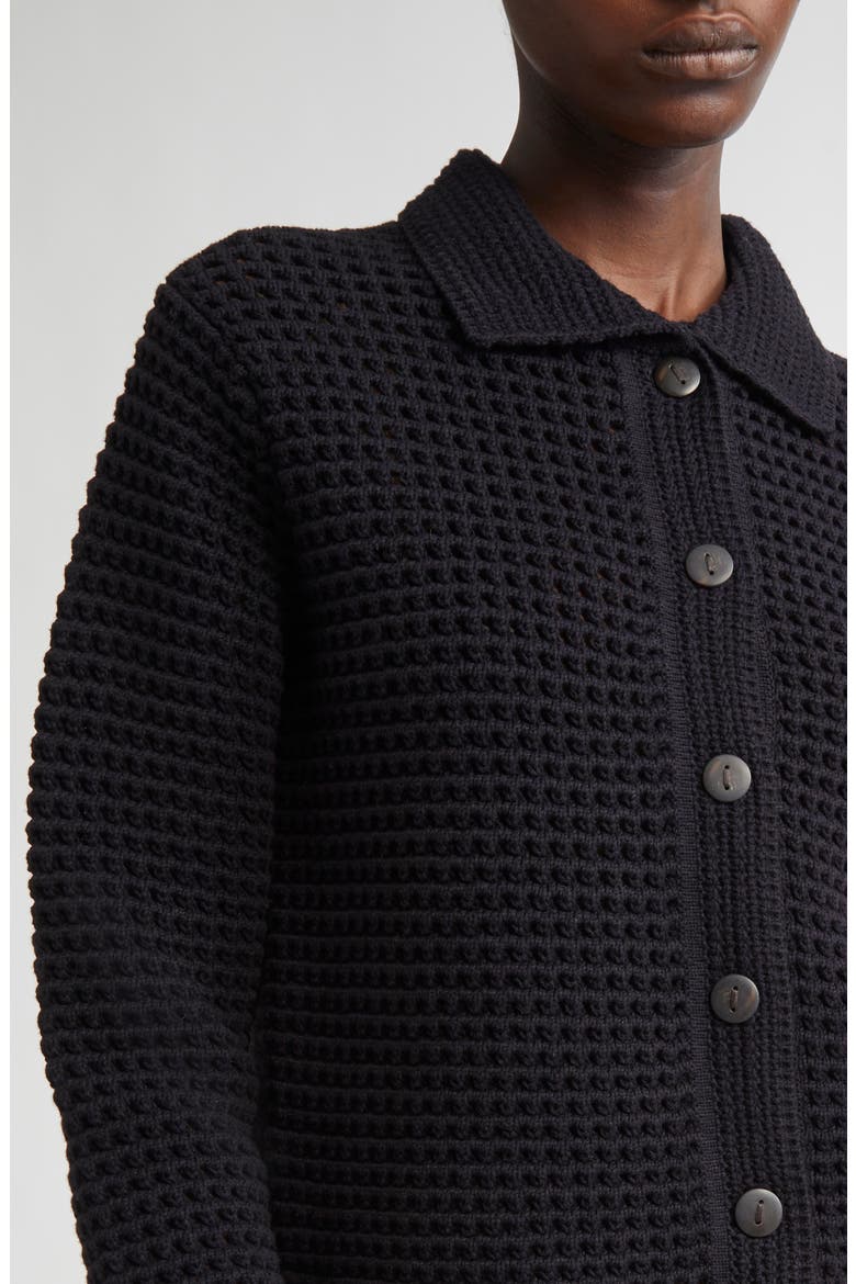 Block Stitch Cardigan, Alternate, color, BLACK
