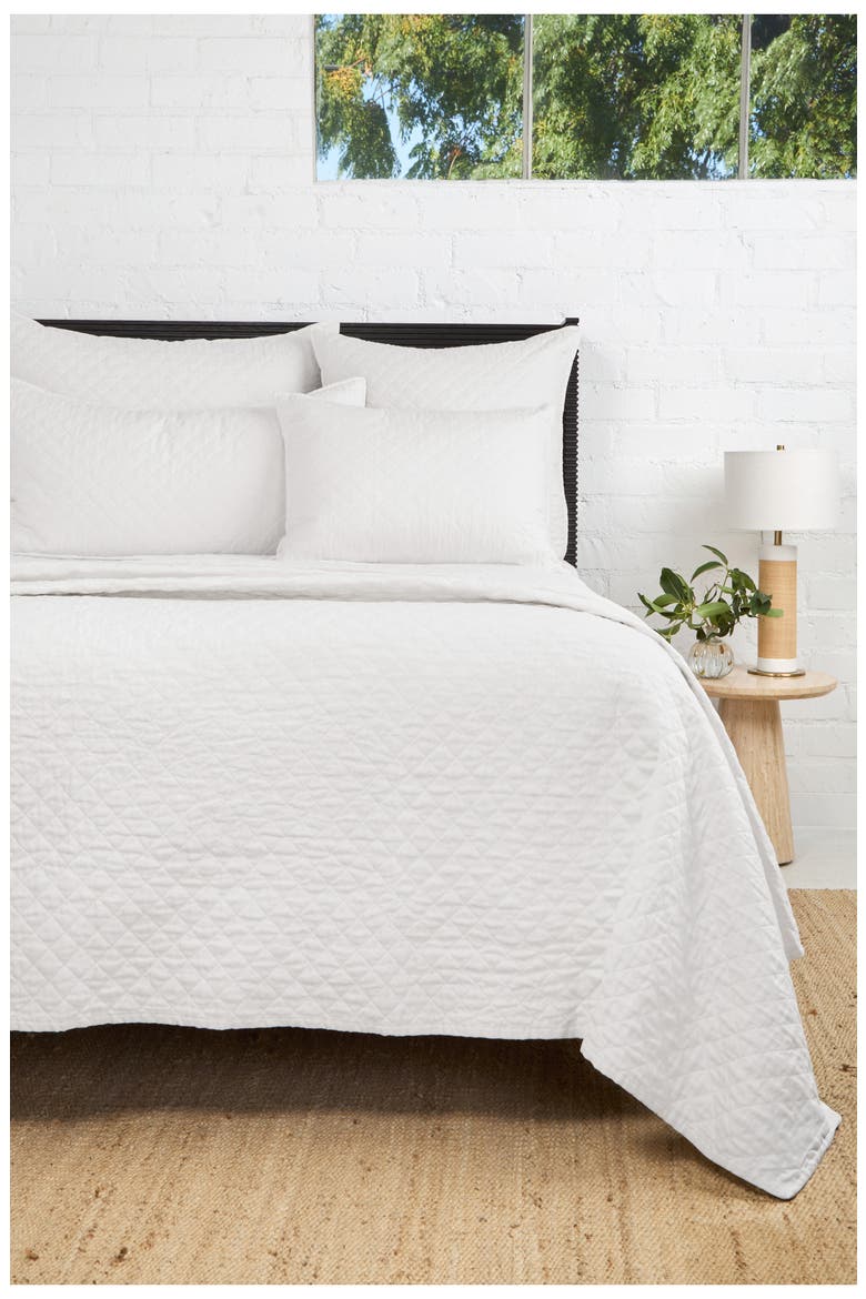 Hampton Linen Quilt, Main, color, WHITE