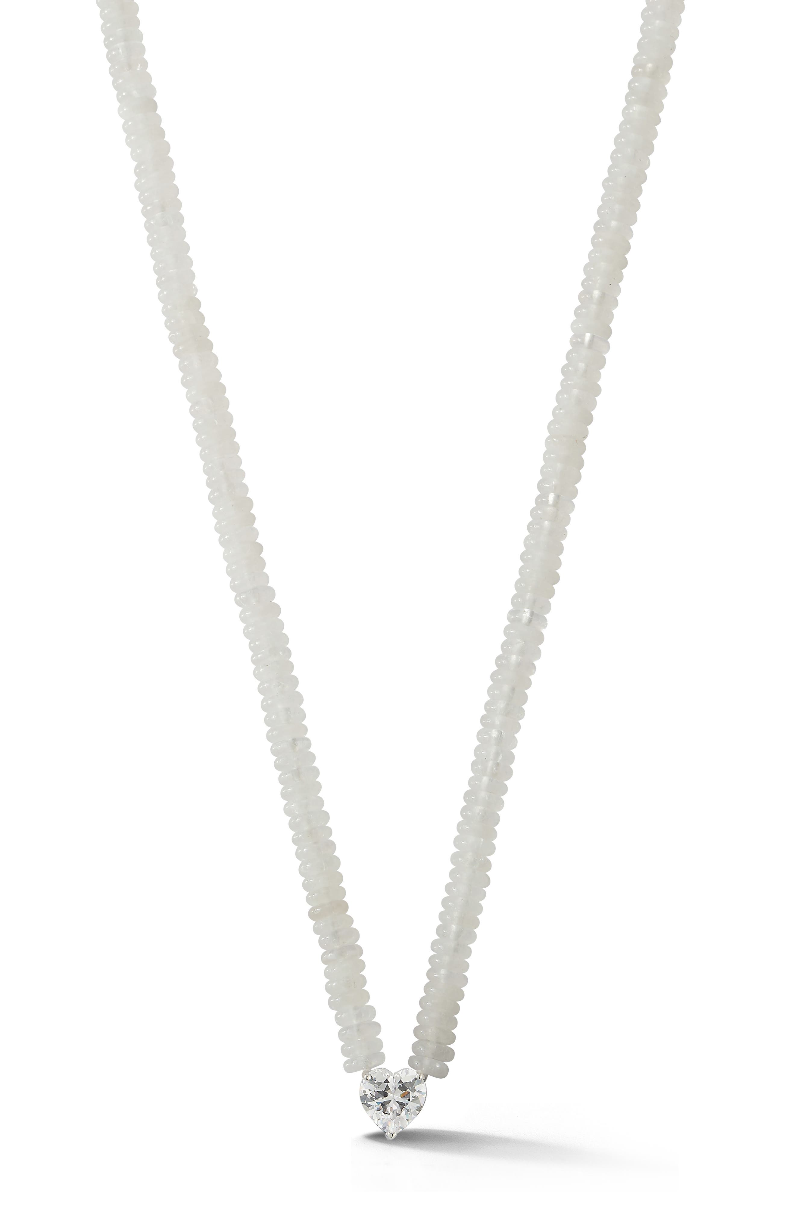 Beaded Heart Pendant Necklace