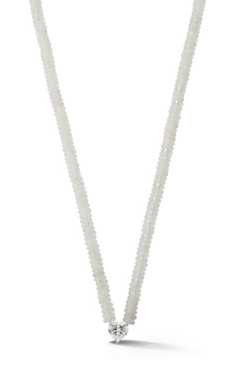 Beaded Heart Pendant Necklace