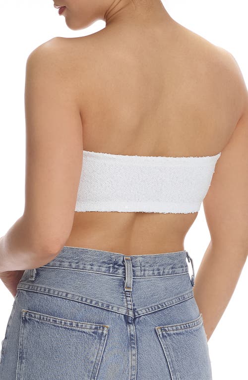 Commando Sequin Bandeau Top In White In White
