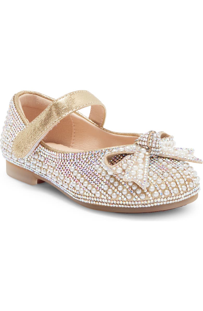 Doe A Dear Kids' Imitation Pearl & Rhinestone Embellished Flat, Main, color,