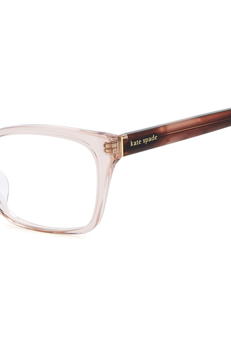 Kate Spade New York demi 55mm rectangular optical glasses, Alternate, color, Crystal Pink