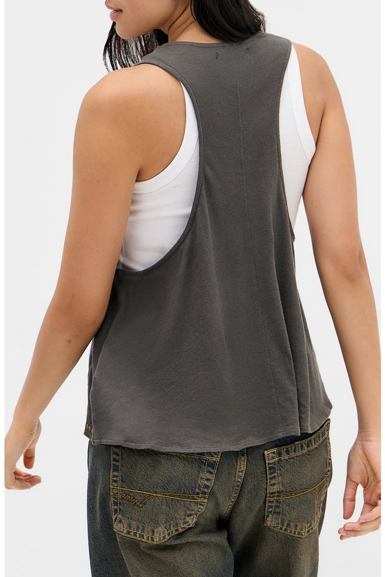 Studded Cotton Racerback Tank, Alternate, color, GREY
