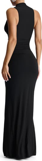 Mock Neck Sleeveless Maxi Dress