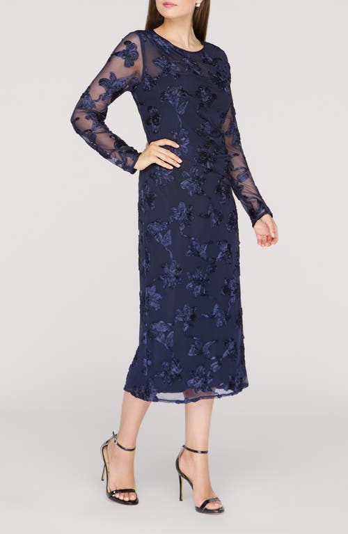 Js Collections Kori Long Sleeve Cocktail Dress In Blue