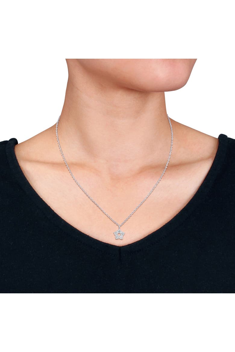 Lab-Grown Diamond Star Necklace Sterling Silver, Alternate, color, Sterling silver