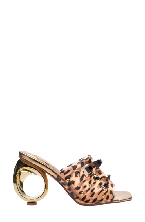 Ninety Union Vegas Sculptural Heel Sandals In Leopard