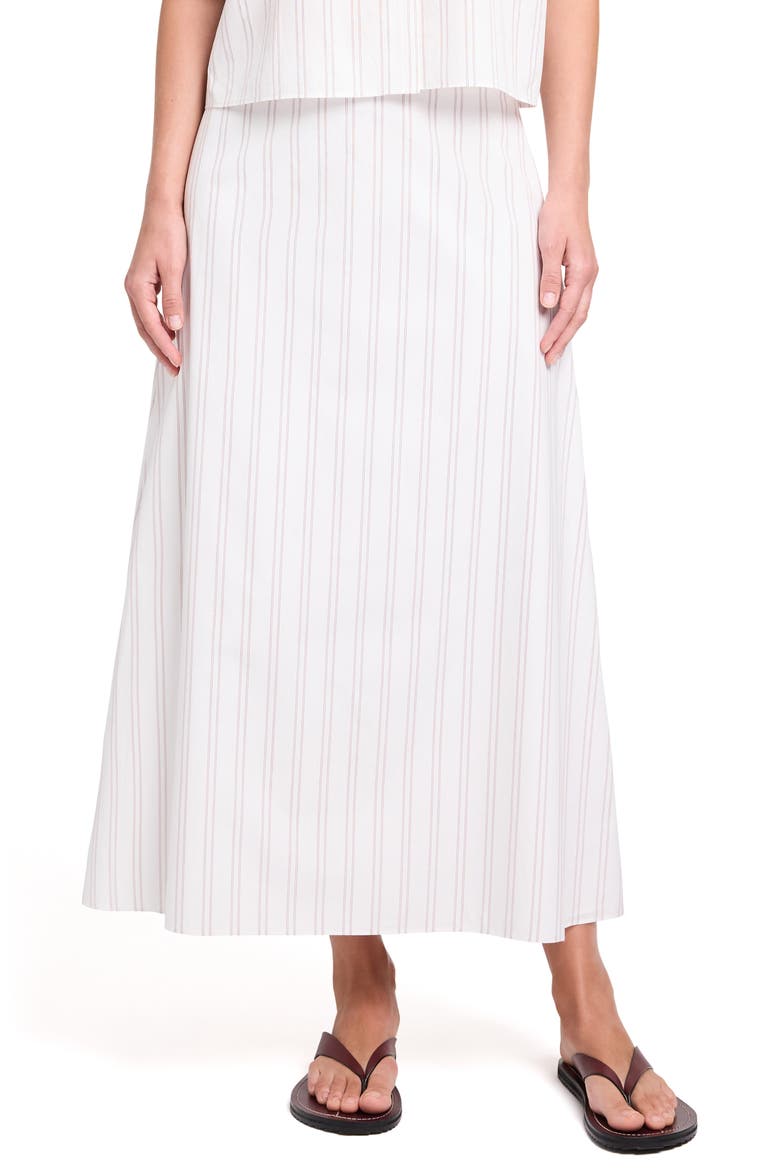 Stripe Cotton A-Line Skirt, Main, color, WHITE / WINE