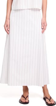 TWP Stripe Cotton A-Line Skirt