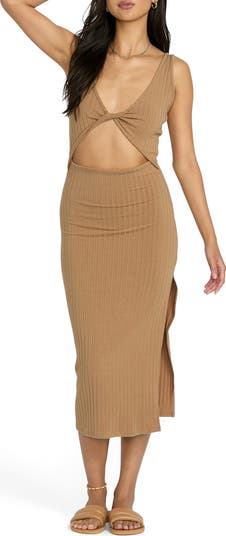 Sofi Cutout Sleeveless Rib Midi Dress