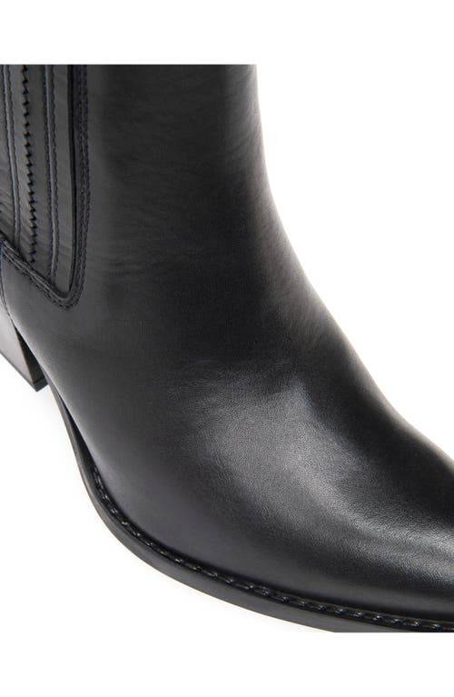 Nerogiardini Texan Leather Western Chelsea Booties In Black