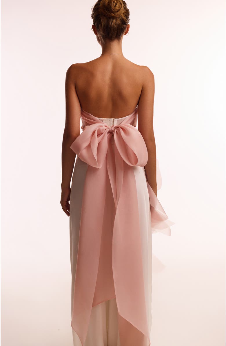 Milla Off-Shoulder Organza Formal Occasion Blouse with Ruffles, Alternate, color, Misty Rose