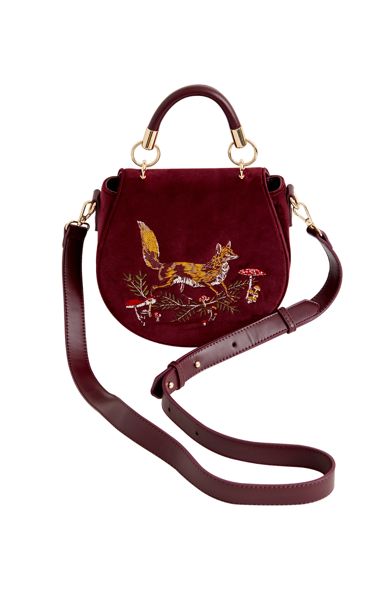 Fable England Fox
Mushroom Embroidered Saddle Bag, Alternate, color, Red