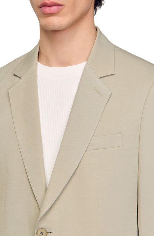 Sandro Suit Jacket In Light Kaki.